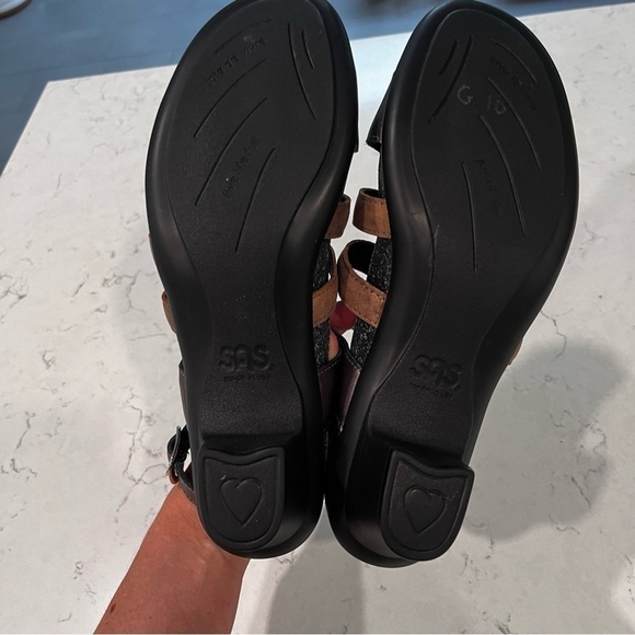 SAS Allegro Comfort Heels Santolina Size Brown Metallic 8 Narrow - Picture 10 of 12